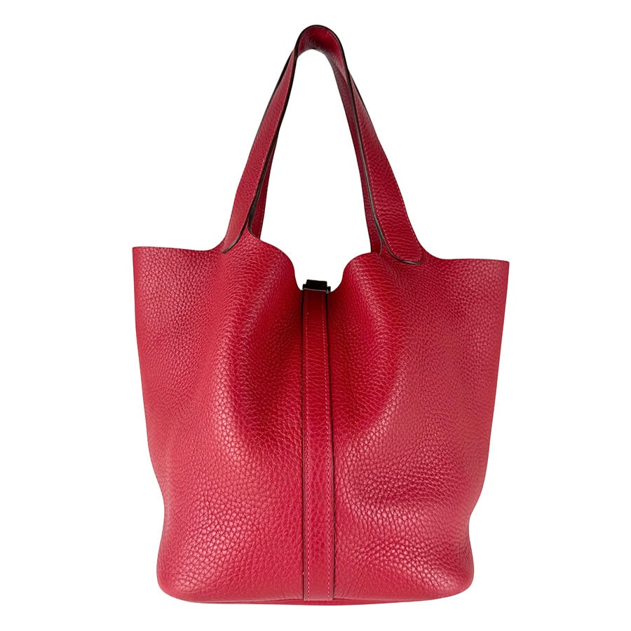 エルメス HERMES ハンドバッグ ピコタンロックPM 22 トリヨンクレマンス ルージュカザック シルバー レディース z8800