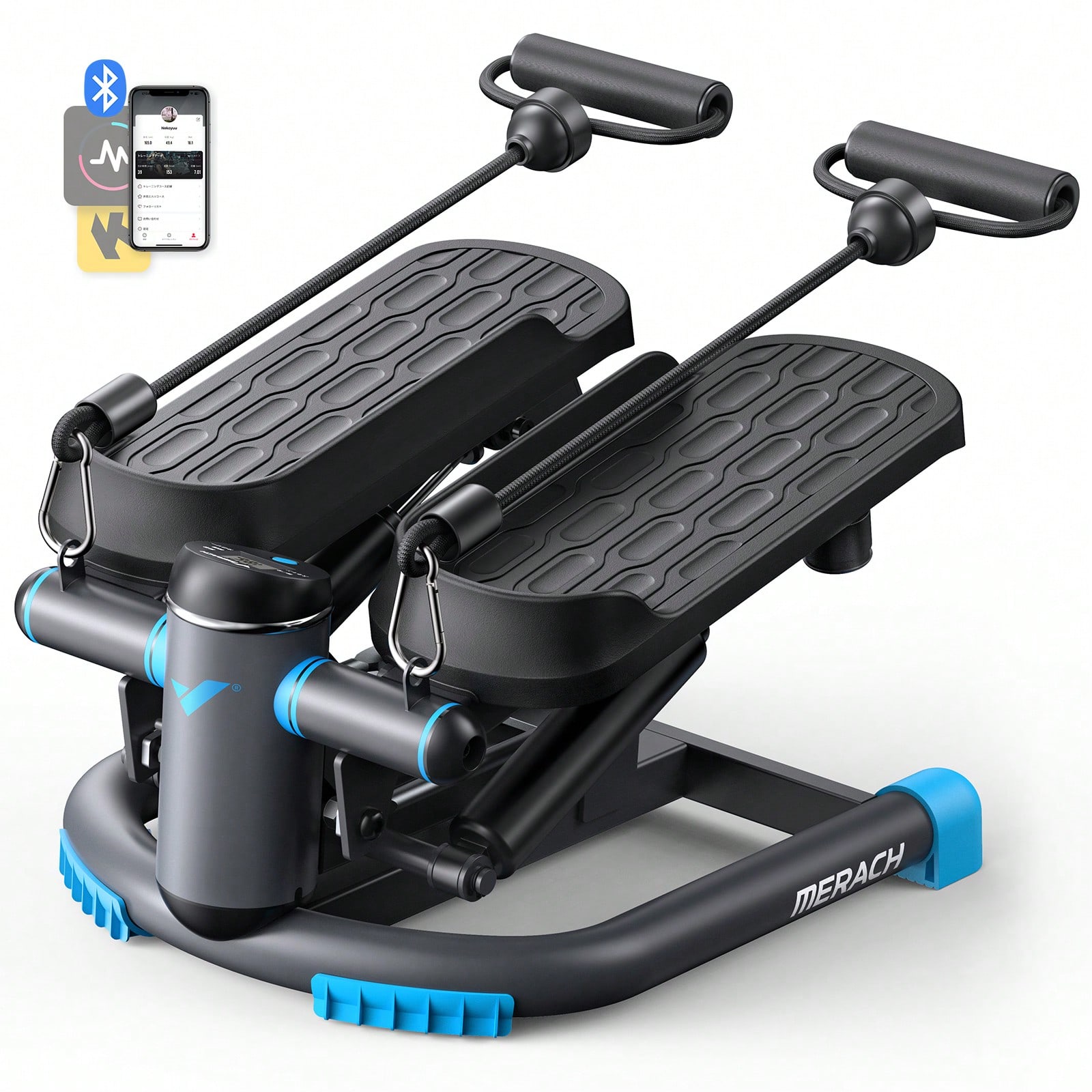 ステッパー 健康ステッパー エクササイズバンド付 足踏みステッパー 静音 ミニステッパー コンパクト 省スペース ながら運動 全身トレーニング ステッパー健康器具 足踏み健康器具 ダイ