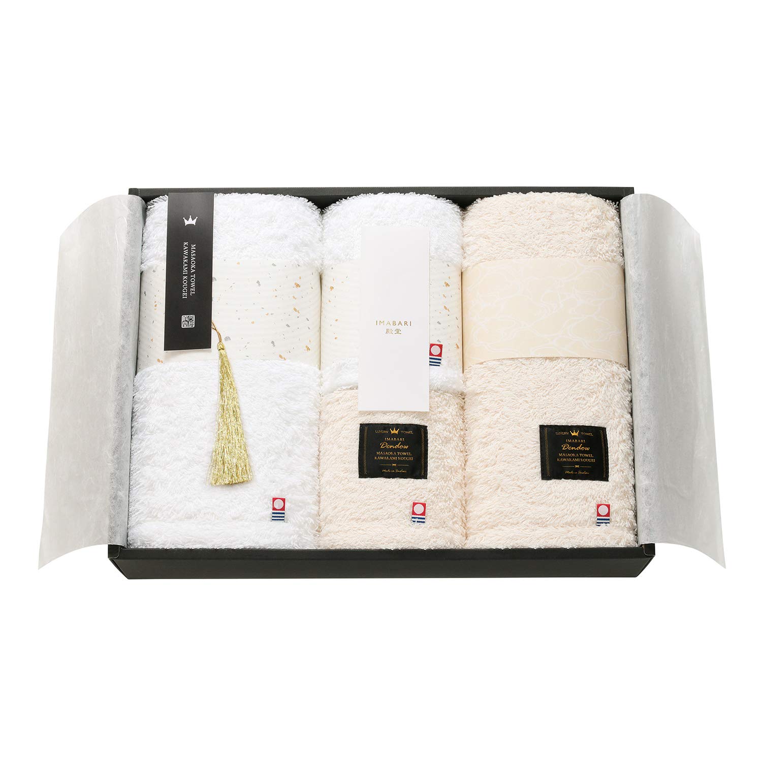 IMABARI殿堂 -天然水仕上げ- 日本製 愛媛今治 タオルセット 4枚入 ホワイト ベージュ 62617