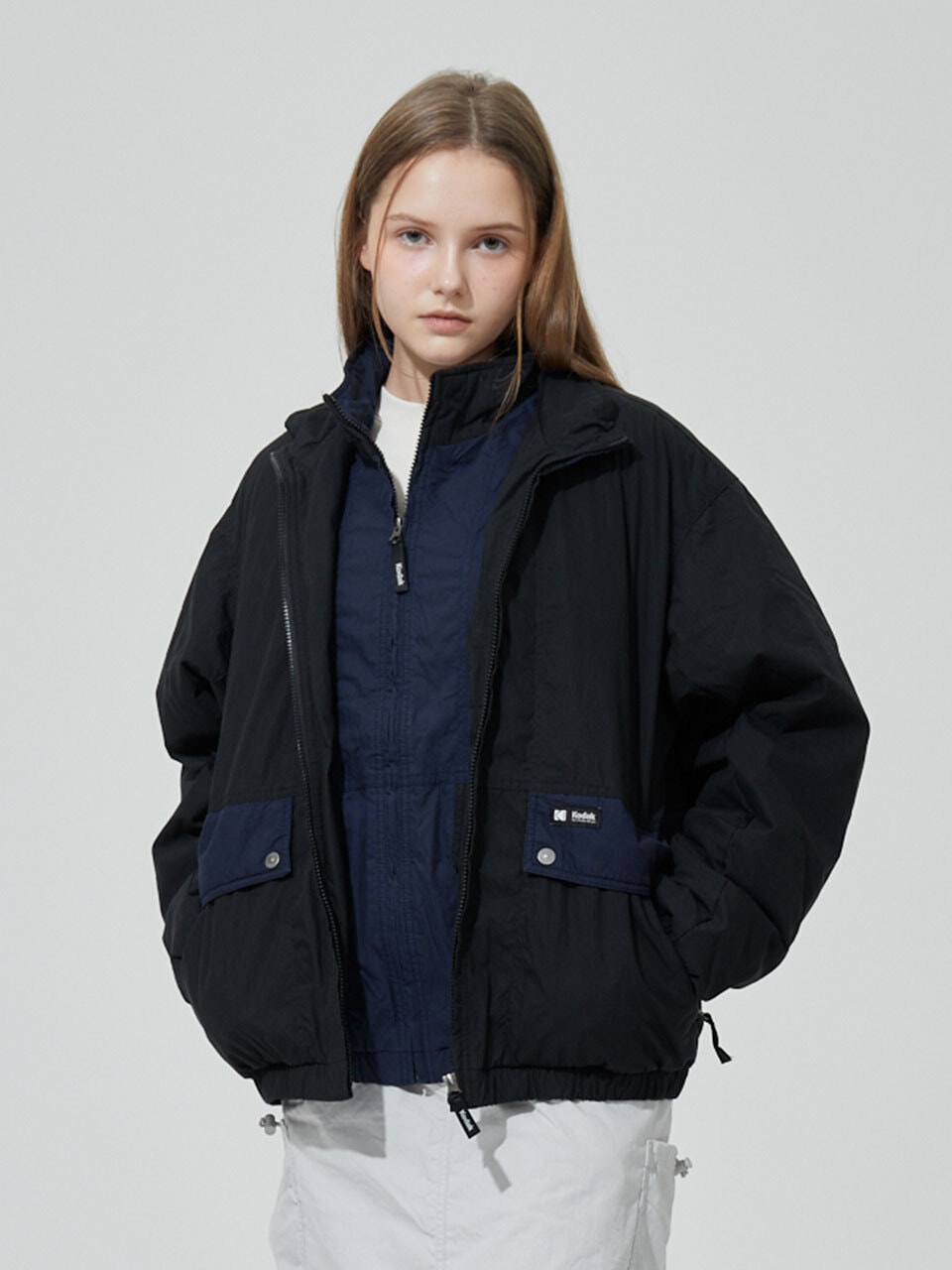 コダックアパレルガーメントウォッシュパッド入りジャケットブラック
