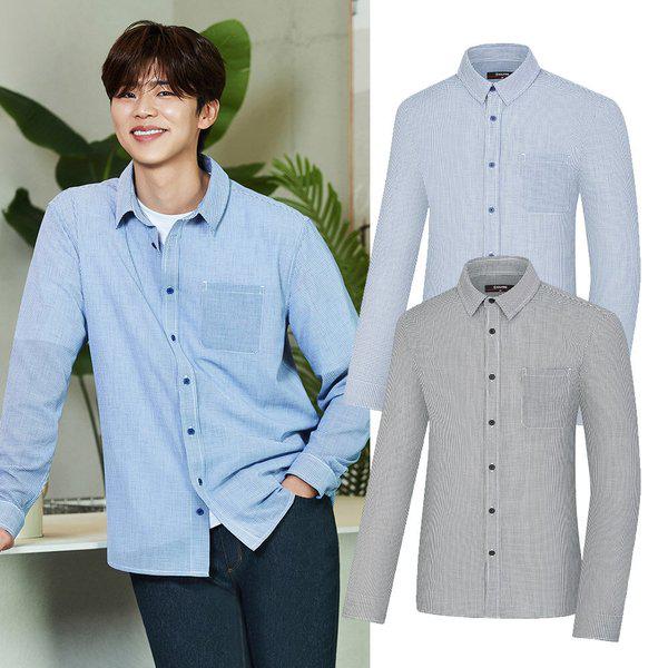 男性春の細かいチェックカジュアルシャツ コレーヌ(男) KWH5065M