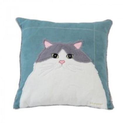 gnocco(ニョッコ) スエード調クッション ブルー 猫 約46×46cm CU21-CT-1BL 4,538円