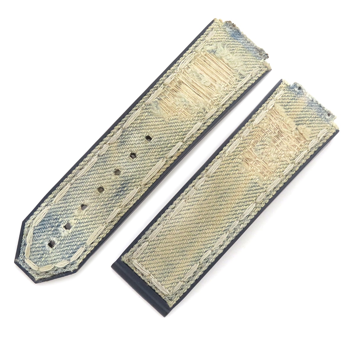 ウブロ HUBLOT 腕時計パーツ ビッグバン 301用 デニム×ラバーバンド デニム ラバー デニム×ブルー 純正 替え ベルト ストラップ 25mm ブルー 青 【中古】