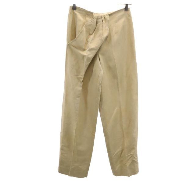 イタリア戦 リネンブレンド ロングパンツ 42 ベージュ系 レディース