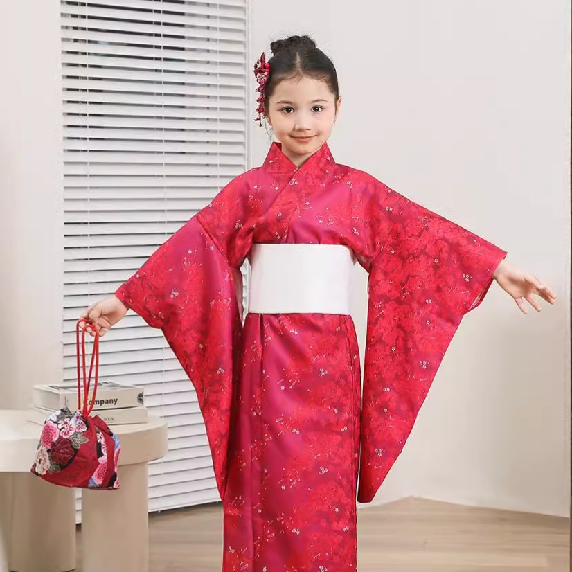 子供の和服女の子5-12子供の和服正装公演和服振袖セット旅行写真撮影