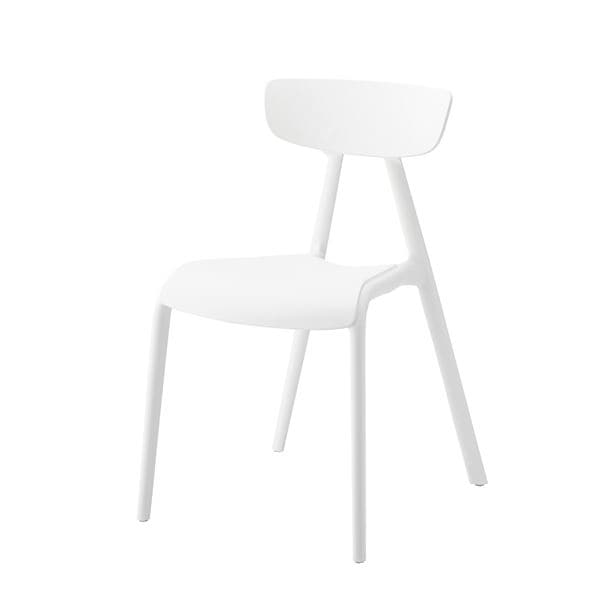 スタッキングチェア ホワイト 幅49奥行53.5高さ79.5座面高47cm 軽量 ポリプロピレン リビング