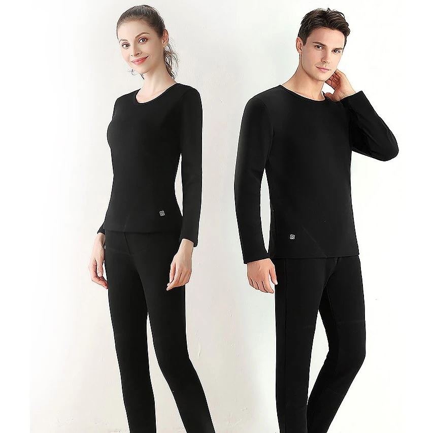 電熱インナー 保温 上下セット 加熱服 寒さ対策 電熱ウエア 防寒着 暖房服 ヒートパンツ 電熱パン