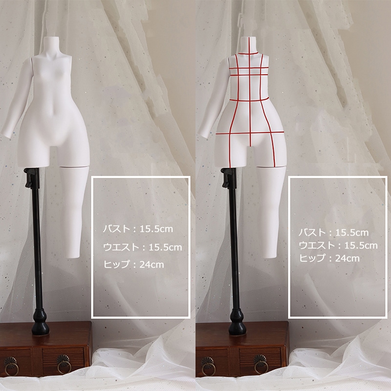 BJD 1/4太いサイズ ドール服シザリングスタンド kumakoサイズドール対応 縫製 ディスプレイ トルソー 球体関節人形服縫製用ソフトマネキン