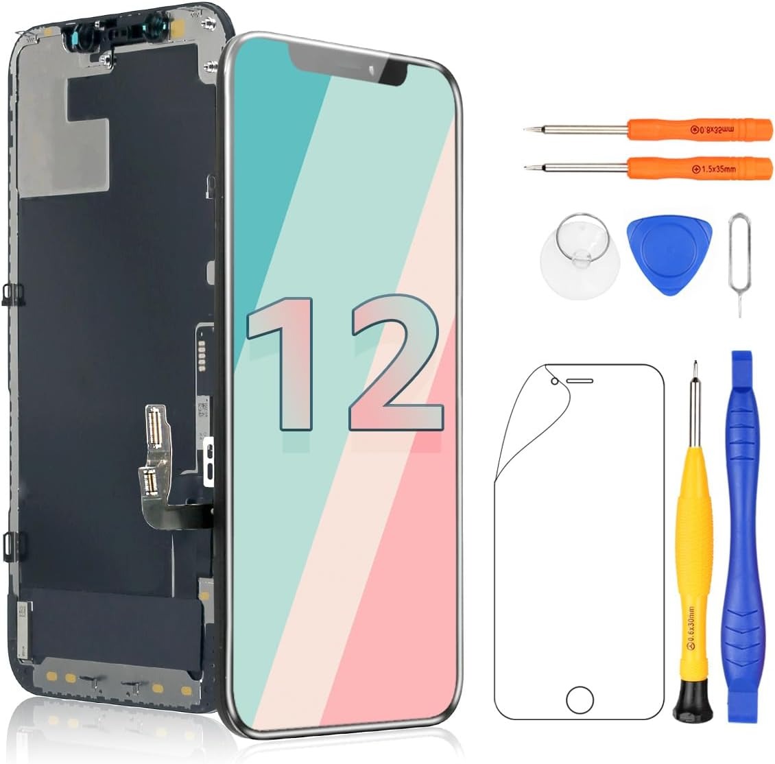 iPhone 12シリーズ　12mini/12 pro/12promax 液晶パネル 画面交換 キット - 6.1インチ フロントパネル LCD タッチパネル 修理パーツ