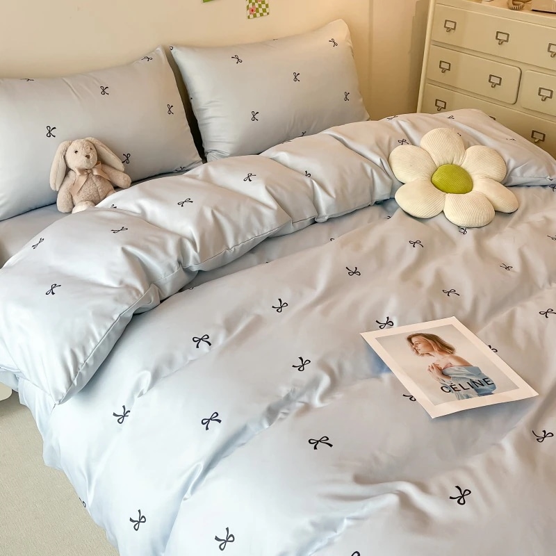 【布団カバー+シーツ+枕カバー】 学生寮 高级感 サマー 3点セット 寝具 4点セット アイスシルク 夏 布団カバーセット 新作 秋