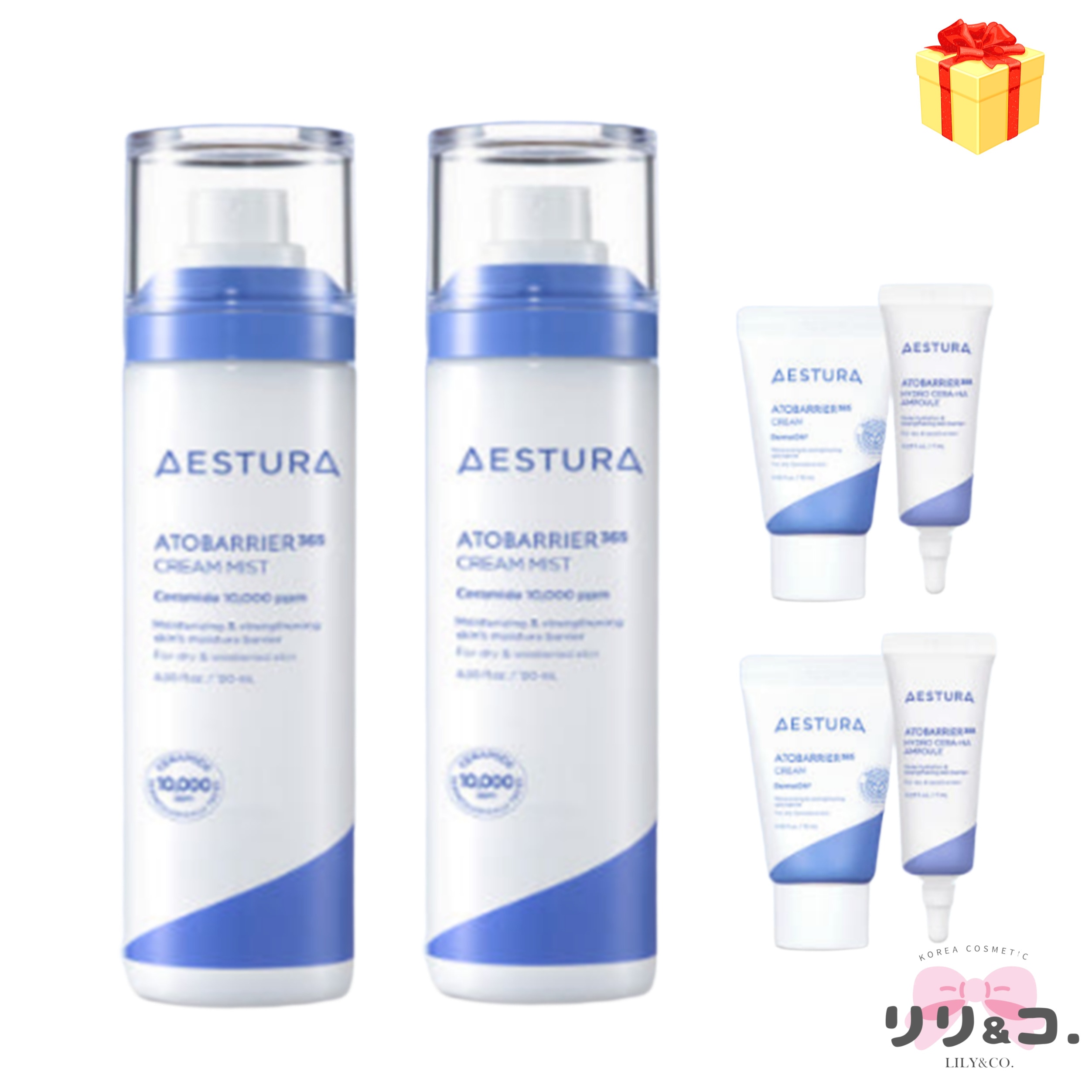 [韓国人気 1+1] アトバリア365 クリームミスト 120ml×2本セット 高保湿 セラミドミスト 敏感肌 鎮静 対応 韓国化粧品 透明感 肌バリア 水分 インナードライ 水光肌 低刺激