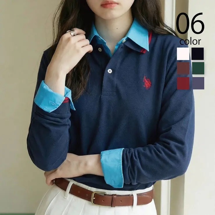 【U.S. POLO ASSN.】Twin Tipped POLO shirts longsleeve /ティップラインロングスリーブポロシャツ