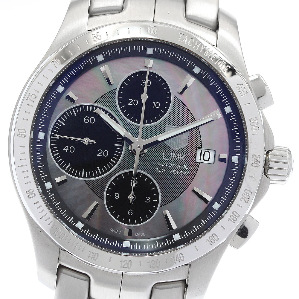 タグホイヤー TAG HEUER CJF211M リンク ムーンパール クロノグラフ 日本限定350本 自動巻き メンズ 保証書付き_931888【中古】