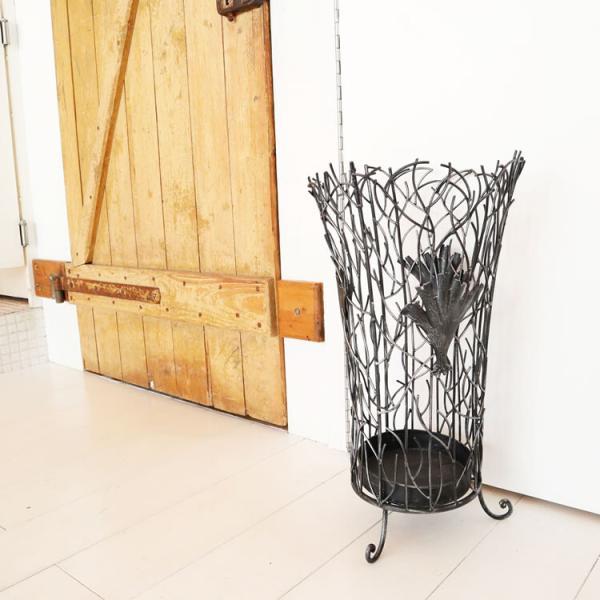 傘立て おしゃれ スリム アンティーク アイアン アラベスク 外置き アンブレラハンガー アンブレラスタンド コンパクト ボタニカル φ280×H510mm