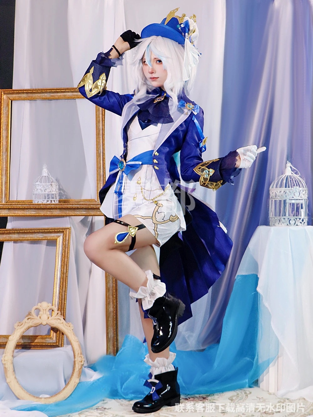 【3日で出荷】フリーナ 原神 男女兼用 フフ コスプレ 水神 Genshin Furina セットアップ 2 ホワイト版