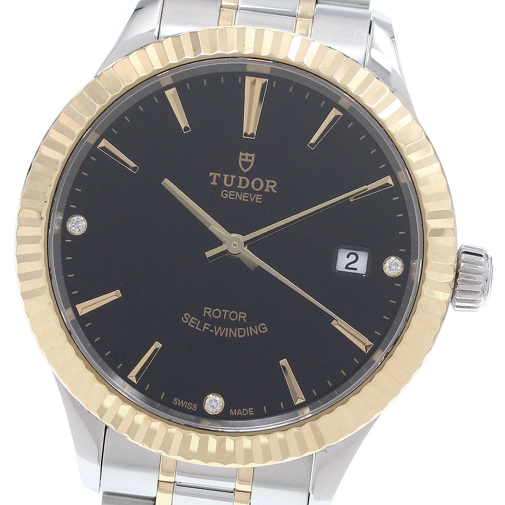 チュードル TUDOR 12513 スタイル YGベゼル 3Pダイヤモンド 自動巻き メンズ 保証書付き_922617【中古】