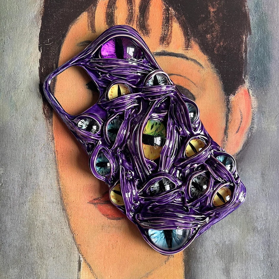 (Sumsang) 個性的な手作り携帯ケース-3 Dゴシック復号倍数夜光モンスターの目玉-iPhoneサムスンなどにカスタマイズされている30%制限