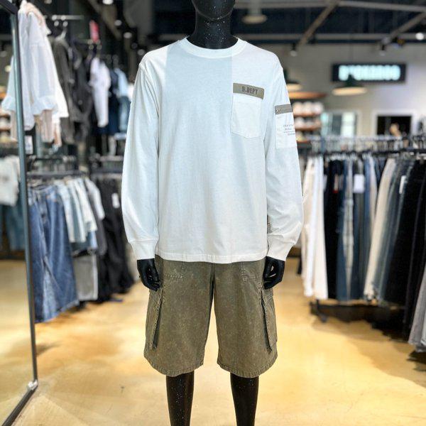 男性シングルルーズフィット長袖Tシャツ-DG