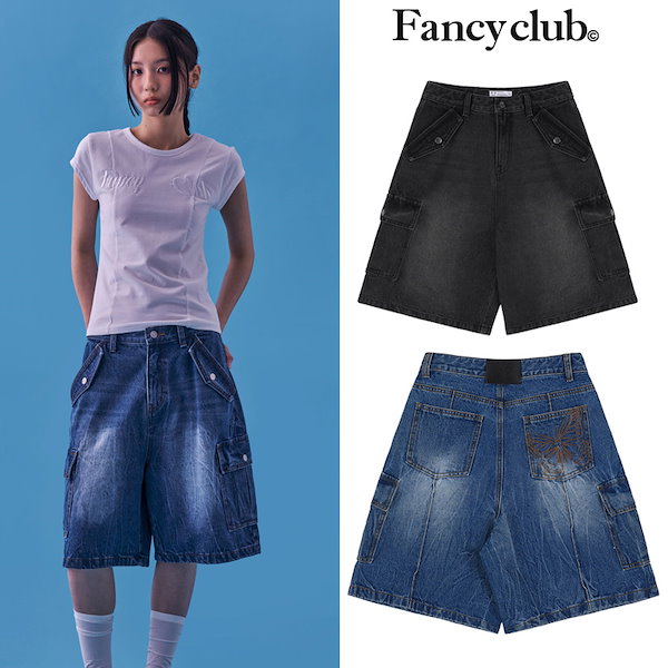 デニム・ジーパン NASTY FANCY CLUB [NF] BERMUDA DENIM CARGO PANTS 4BTR574 NF]24SS☆BERMUDA DENIM CARGO PANTS (FANCY CLUB/デニム