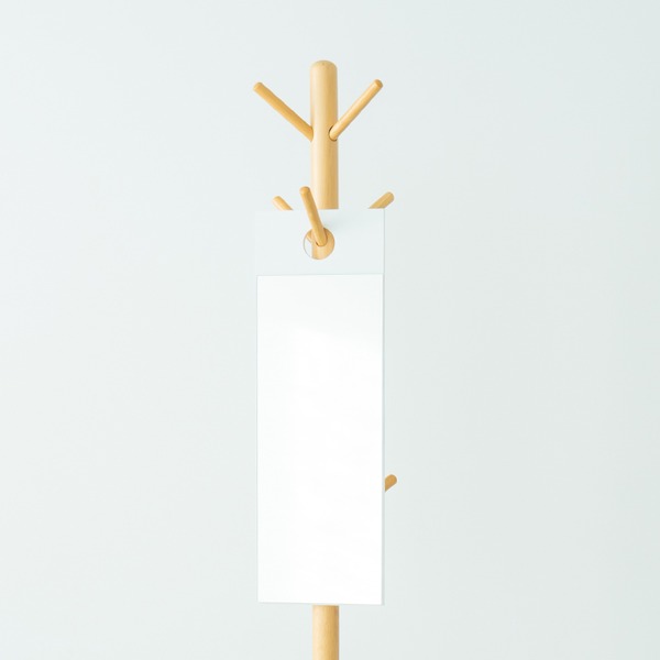 (4枚セット)フックミラー(60)(ホワイト/白) 幅20cm×高さ60cm ウォールミラー/壁掛け/鏡/飛散防止加工/スリム/姿見/省スペース/日本製/モダン/業務用/完成...