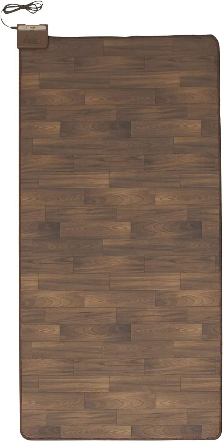 [山善] ホットカーペット フローリング調 電気カーペット 1畳 (176cm×88cm) 防水加工 温度調節5段階 ダニ退治機能 ダークブラウン YZC-109FL(DBR)