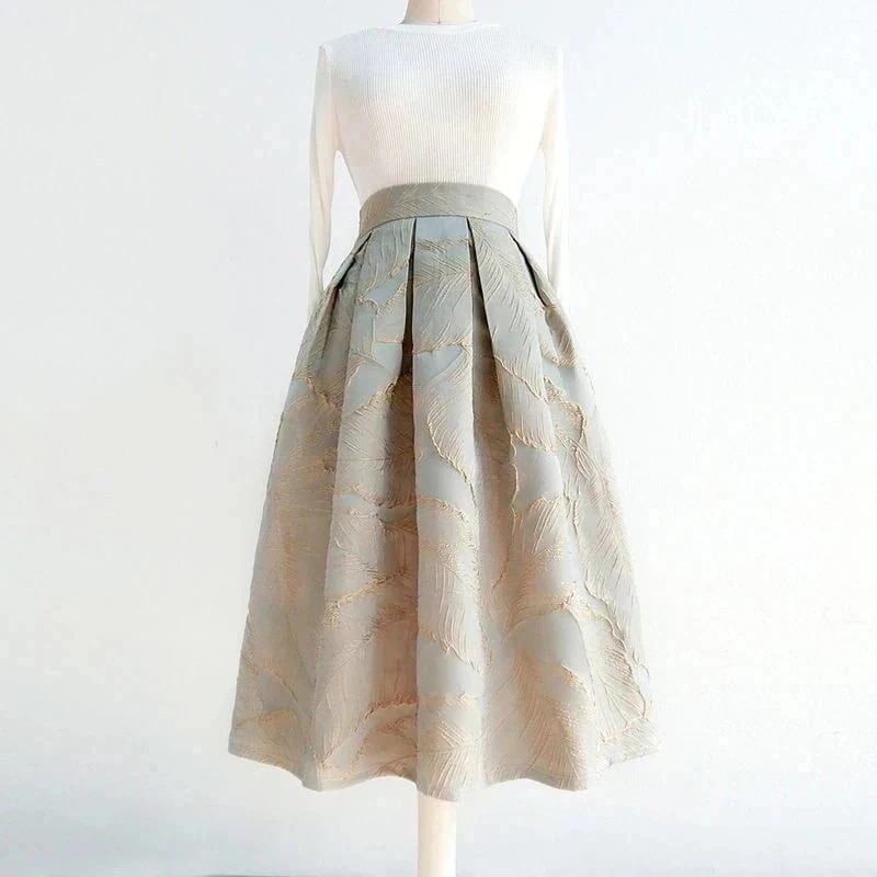 話題サテンスカート 女性 おしゃれ ハイウエスト 着痩せ 花柄 セミロング丈 A字スカート化粧ポーチ-大容量