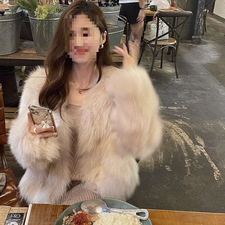 秋冬 新作 ファーコート アウター 女性用 トーカ フェイクフォックス毛 襟 気品 大人の魅力 細見え 若者 毛 トップス