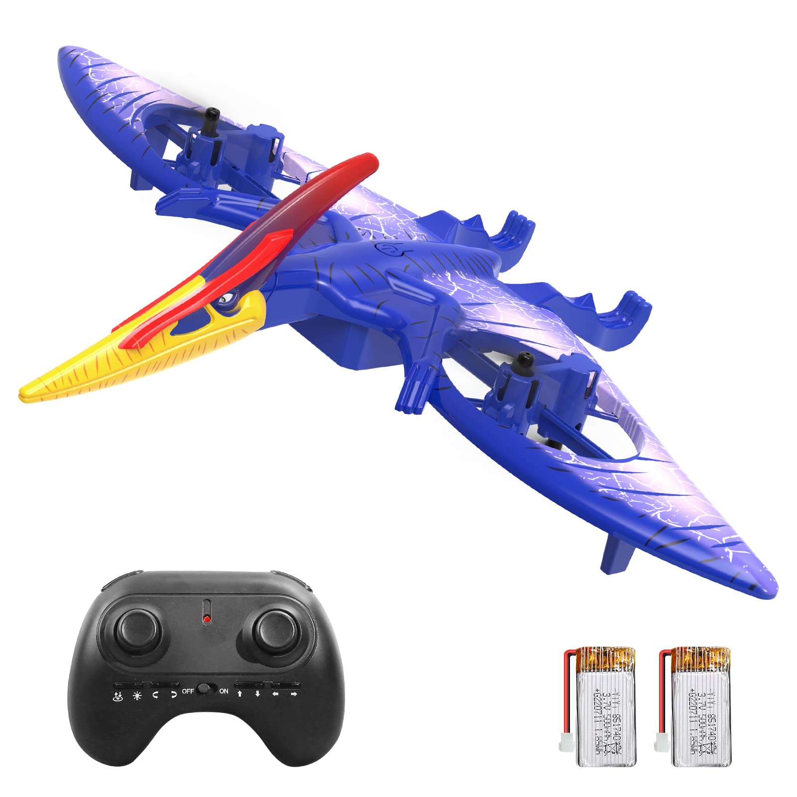 O WOWZON ラジコン飛行機 ドローン 子ども向け グライダー おもちゃ 100g未満 RC 戦闘機 リモコン 初心者向け バッテリー2個 LEDライト付き 軽量 耐久性 国内認証済み 誕生日 プ 8,795円