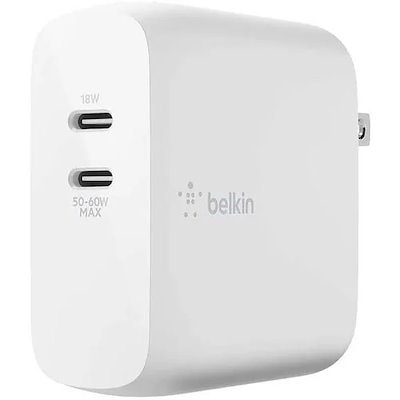 他サイト： Belkin ベルキン WCH003DQWH BOOST CHARGE PRO 68W USB-C PD GaN USB充電器(18W USB-C + 45-60W USB-C) ホワイトの商品画像
