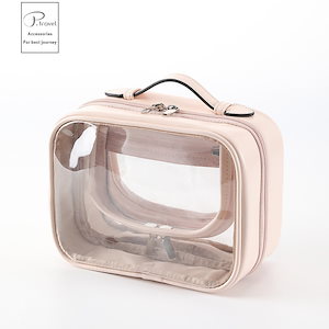 ファッションポータブルドライウェット分離化粧品バッグポータブル小型パーソナライズされたデザインレディース防水透明 PVC 家庭用バッグ