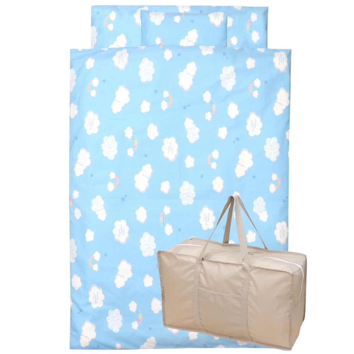 お昼寝布団セット 8点 洗える 綿100％ 撥水バッグ ふわくも お名前ワッペン ネームタグ 保育園 幼稚園