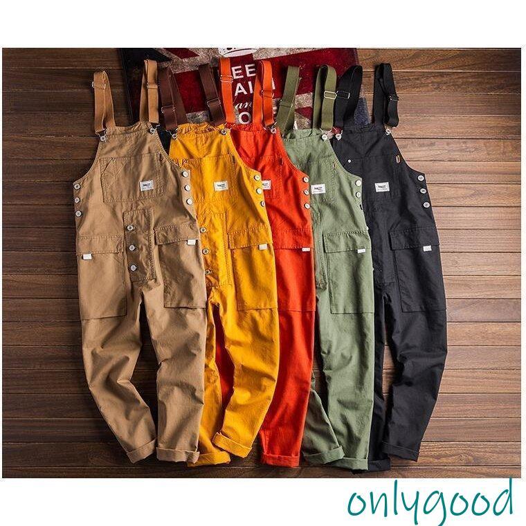 【HLC】オーバーオール メンズ サロペット ゆとり 無地 ワークパンツ オールインワン サロペット ボトムス 作業服 春夏秋 お洒落 男性 カジュアル おしゃれ