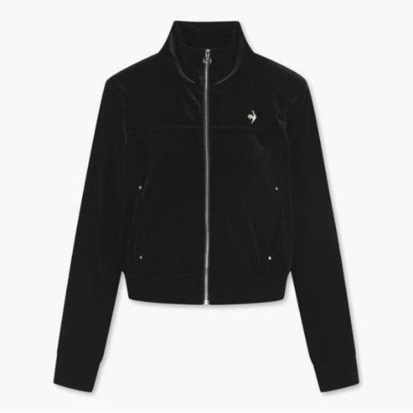 ジャケット JQS QP422OFTO1-BLK 女性 ベルベット スリムフィット スタンネック ジップアップ / BLACK