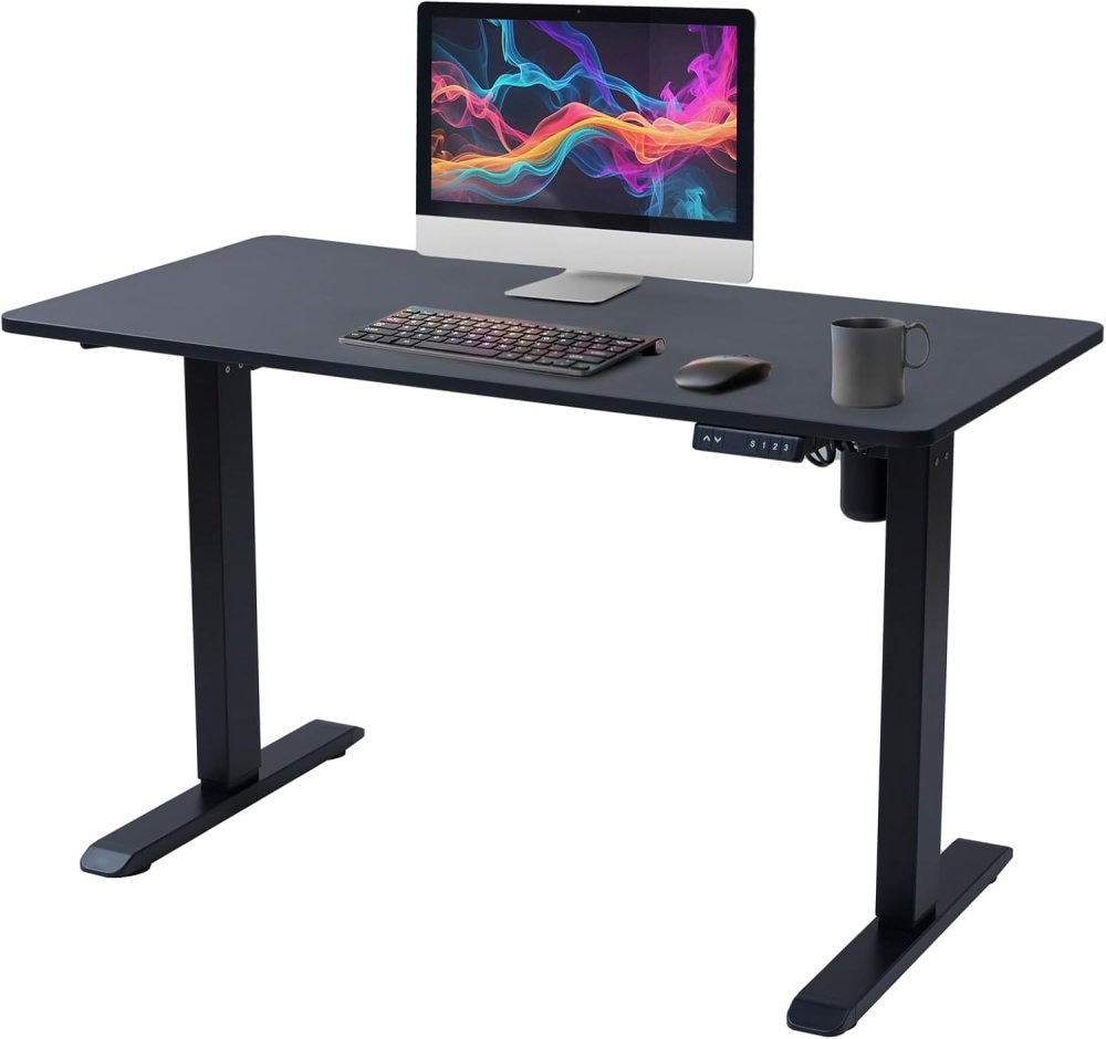 【新品アウトレット（外箱傷み）】山善 昇降デスク 電動昇降式デスク一枚板 AED-1260 BK/MBK北海道沖縄発送不可