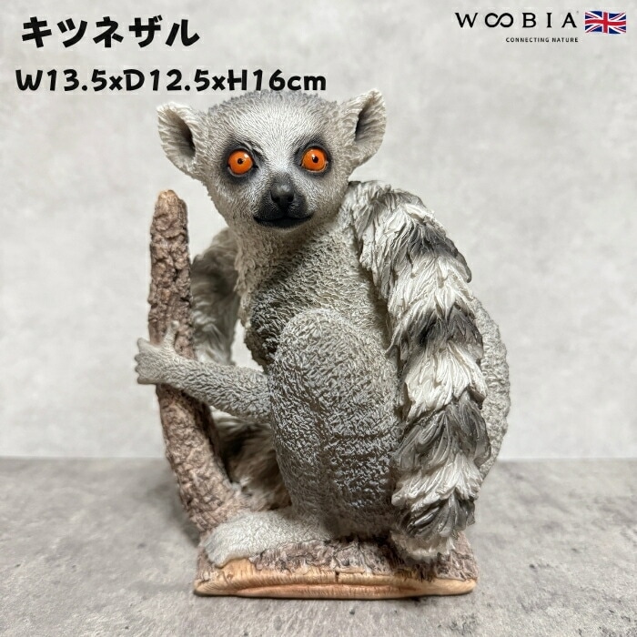 置物 動物 キツネザル 高さ16cm woobia ウービア 大きい かわいい おしゃれ ガーデン インテリア オブジェ 可愛い プレゼント 北欧 玄関 雑貨 モダン 面白い 庭 ギフト 屋外 家 リ