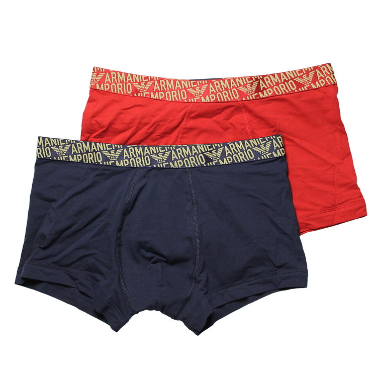 ALL OVER SHINY LOGOBAND ボクサーパンツ 2PK [マリーン/レッド]【111210-4F598-18335】