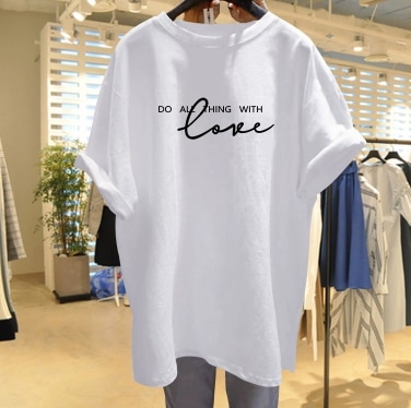 ロゴＴ 半袖 カットソー トップス Tシャツ 部屋着 レギュラー丈 5分袖 Uネック ルーズ ストレート ワイド 伸縮性 ボトミング 薄手 かわいい 大人可愛い シンプル カジュアル 大人 レトロ