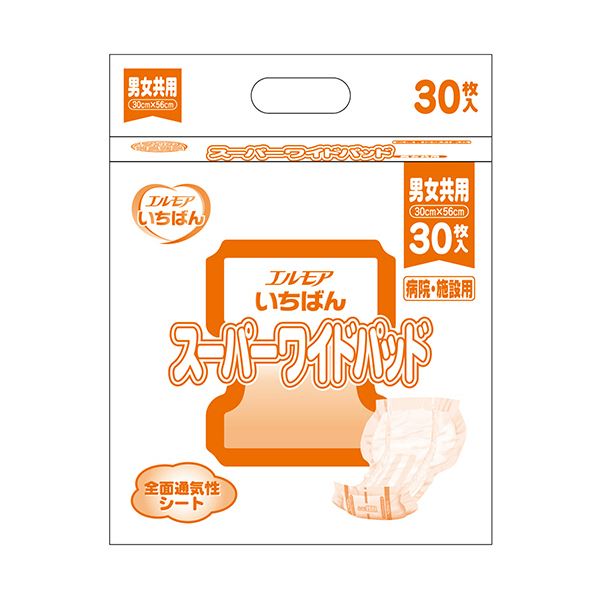 カミ商事 エルモア いちばんスーパーワイドパッド 1セット(180枚:30枚x6パック)