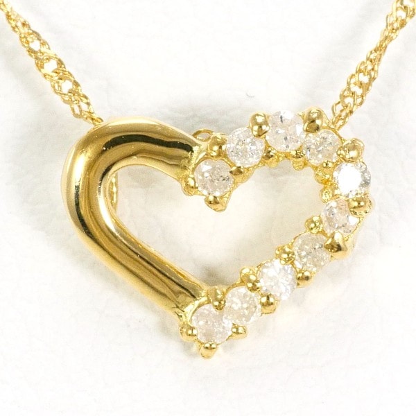 K18 18金 YG イエローゴールド ネックレス ダイヤ 0.10 約42cm ジュエリー 中古