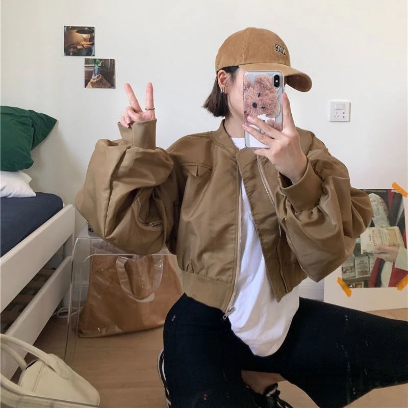春 韓国ファッション ジャケット ショート丈 復古 身を修める やせて見える
