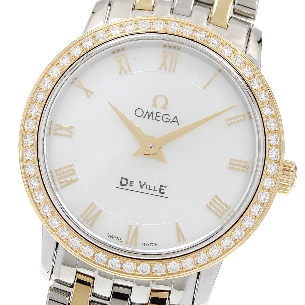 オメガ OMEGA 413.25.27.60.05.001 デビル プレステージ ダイヤベゼル クォーツ レディース 良品 _962064【中古】
