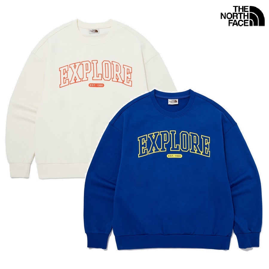 EXPLORE SWEATSHIRTS 2色 新商品 韓国の人気 韓国ファッション マンツーマン 男女共用 カップルアイテム ストリートファッション 女性服 韓国スタイル 学生ファッション 肝節期 新