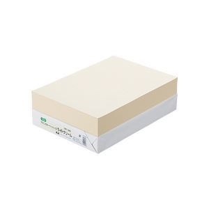 （まとめ）TANOSEE αエコカラーペーパーII A4 ライトクリーム 1冊（500枚） [x5]