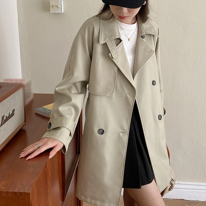 トレンチコート ロングコート レディース 細身 Aライン 春コート ベルト付き コート 着痩せ スプリングコート 防寒 薄手アウター 上着 ロング丈 ダブルボタン 通勤 卒園式 ポケット付き 開襟 無