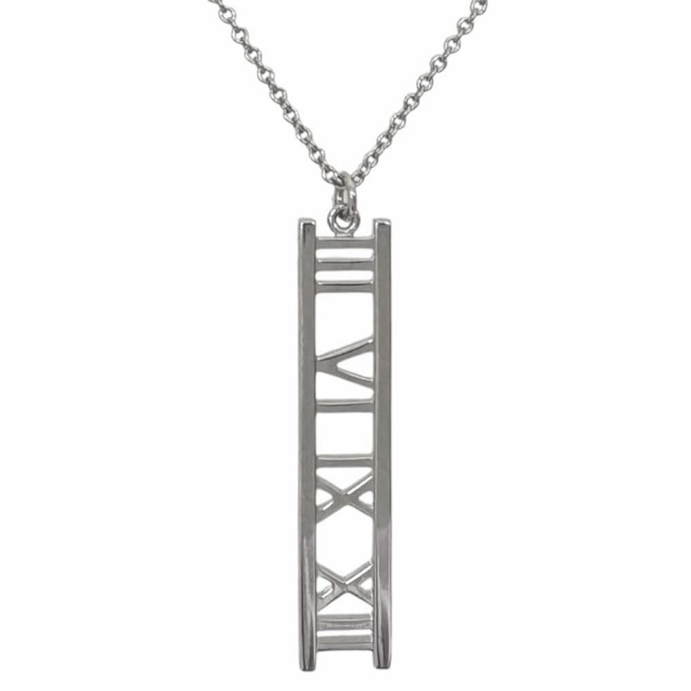 ティファニー アトラスオープンバー ネックレス 18金 K18ホワイトゴールド TIFFANY&Co. 中古 美品