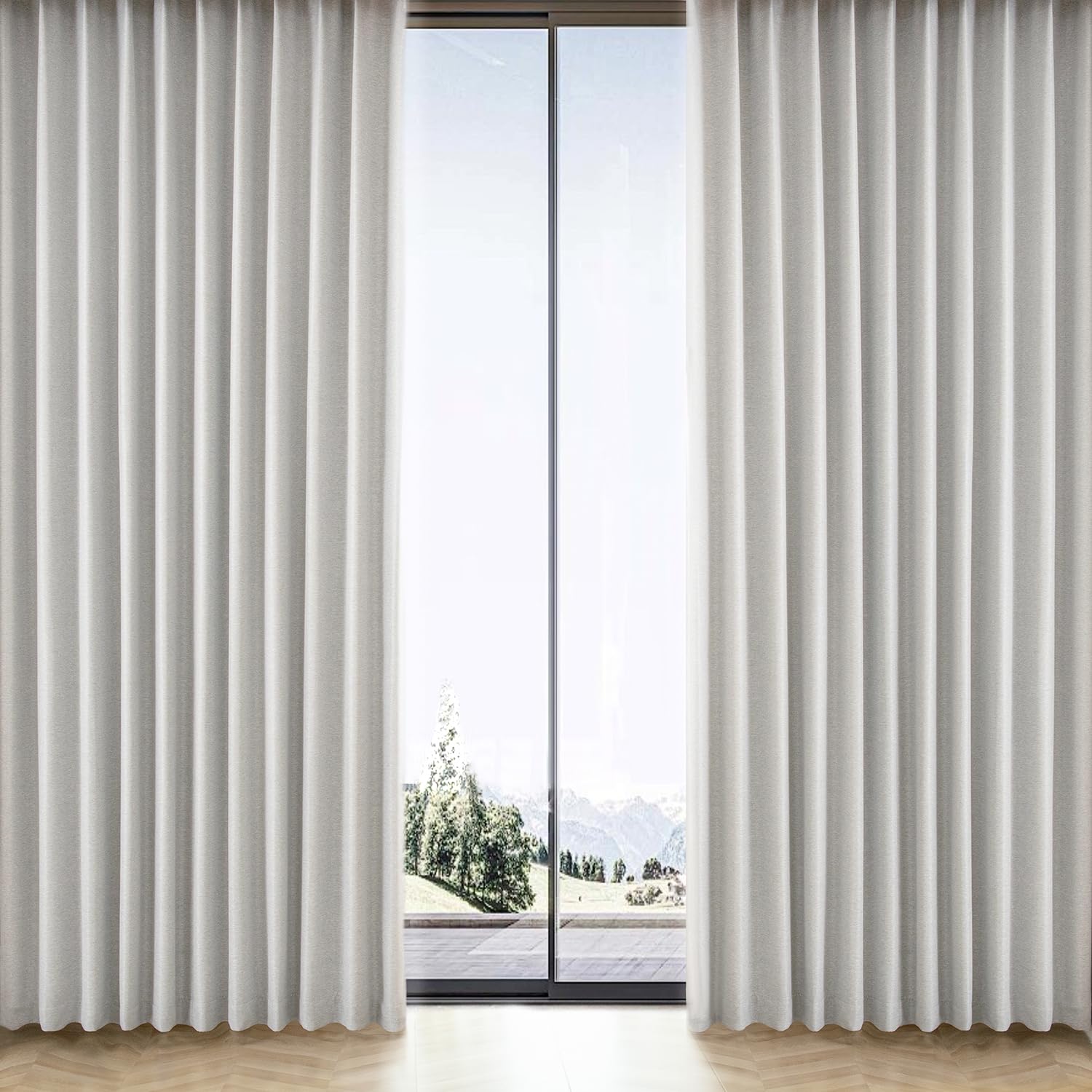 AIFY 防炎 カーテン 遮光 2枚組 セット 2級遮光 寝室 リビング用 UVカット 断熱 保冷 保温 遮熱 防寒 防音 ドレープカーテン 形態記憶加工済み 冷気遮断 省エネ 節電対策 厚手 無地