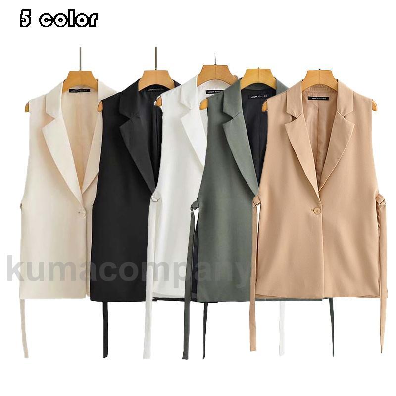 ベストコートレディースおすすめファッションブラックフリーサイズ春夏秋新作スーツベスト通勤カーディガン30代40代50代60代