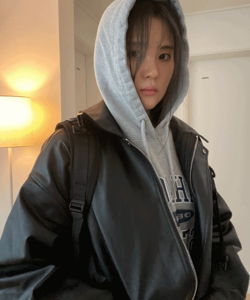 [ルーズフィット/デイリー] ブラック ライダー ジャケット