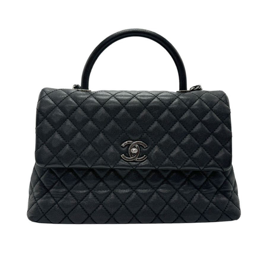 シャネル CHANEL ハンドバッグ ショルダーバッグ ココハンドル32 キャビアスキンレザー ブラック レディース z3243