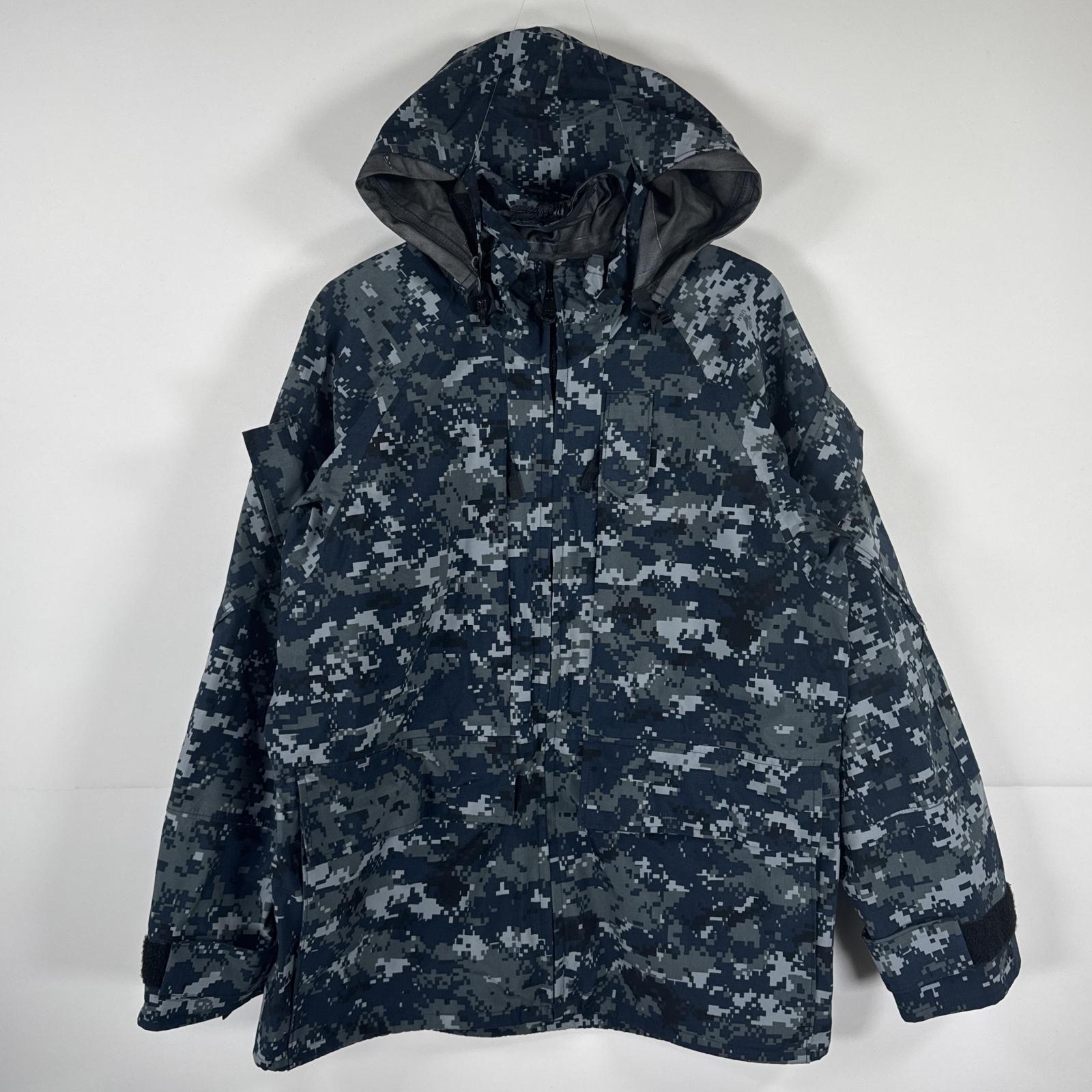 古着 ミリタリージャケット ECWCS GORE-TEX デジカモ ゴアテックスパーカー 実物 ブルー 米軍 ブルー small Xshort ネイビー メンズ